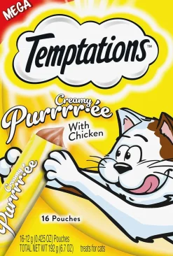 Temptations Creamy Puree with Chicken Lickable Cat Treats, 6.7-oz