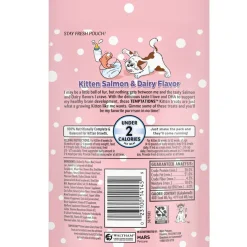 Temptations Salmon & Dairy Flavor Crunchy & Soft Kitten Treats, 3-oz