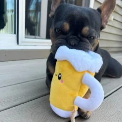 Territory Plush Beer with Squeaker Dog Toy