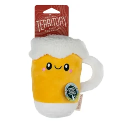 Territory Plush Beer with Squeaker Dog Toy