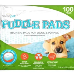TevraPet Puddle Pads Dog Training Pads with Attractant Scent