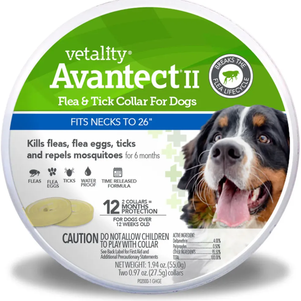 TevraPet Vetality Avantect II Flea & Tick Collar, 2 count