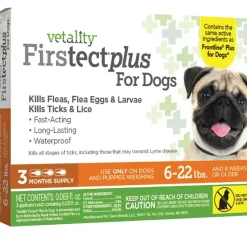 TevraPet Vetality Firstect Plus Flea & Tick Treatment for Dogs, 6-22 lbs