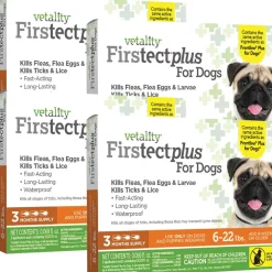 TevraPet Vetality Firstect Plus Flea & Tick Treatment for Dogs, 6-22 lbs