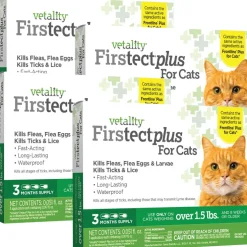 TevraPet Vetality Firstect Plus Flea & Tick Treatment for Cats, Over 1.5 lbs