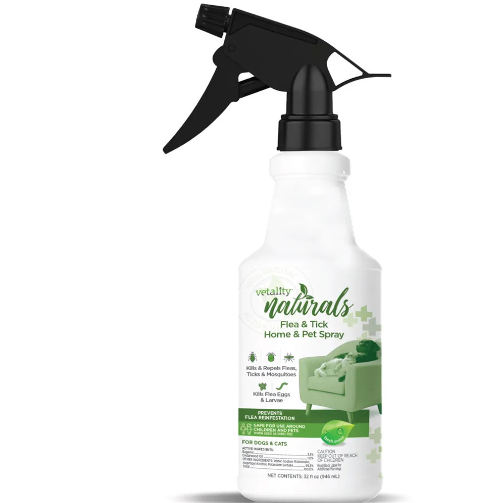 TevraPet Vetality Flea & Tick Home & Pet Spray, 32-oz