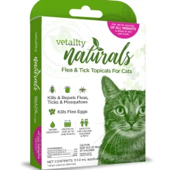 TevraPet Vetality Naturals Flea & Tick Topical for Cats of All Weights, 3 dose