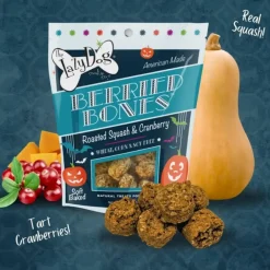 The Lazy Dog Cookie Co. Berried Bones Roasted Squash & Cranberry Soft-Baked Treats For Dogs (5 oz)