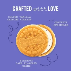 Three Dog Bakery Birthday Confetti Lick’n Crunch Golden Vanilla & Birthday Cake Cookie Treats for Dogs