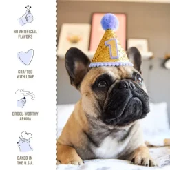 Three Dog Bakery Birthday Confetti Lick’n Crunch Golden Vanilla & Birthday Cake Cookie Treats for Dogs
