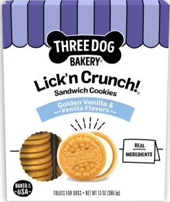 Three Dog Bakery Lick'n Crunch Vanilla & Vanilla Flavors Dog Treats, 13-oz