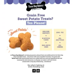 Three Dog Bakery Soft Baked Woofers Sweet Potato Treats For Dogs (13 oz)