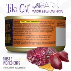 Tiki Cat After Dark Venison Pate Grain-Free Wet Food for Cats (3 oz x 12 cans)