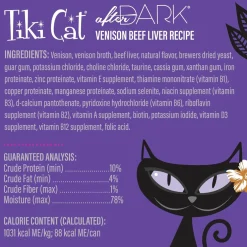Tiki Cat After Dark Venison Pate Grain-Free Wet Food for Cats (3 oz x 12 cans)