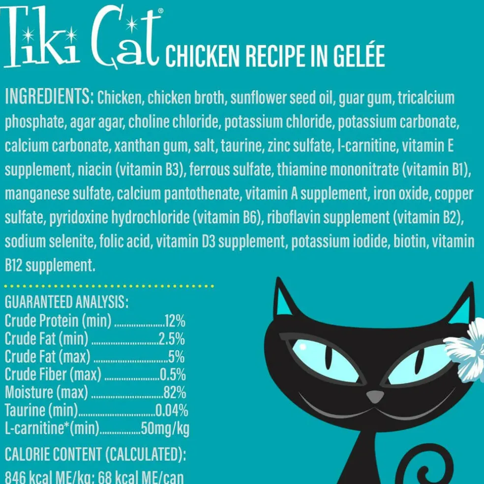 Tiki Cat Luau Lean Gelee Chicken Grain-Free Wet Food For Cats (2.8 oz x 12 Pouches)