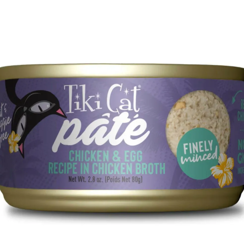 Tiki Cat Luau Pâté Chicken and Egg Recipe in Chicken Broth Wet Canned Food For Cats (2.8 oz x 12 cans)