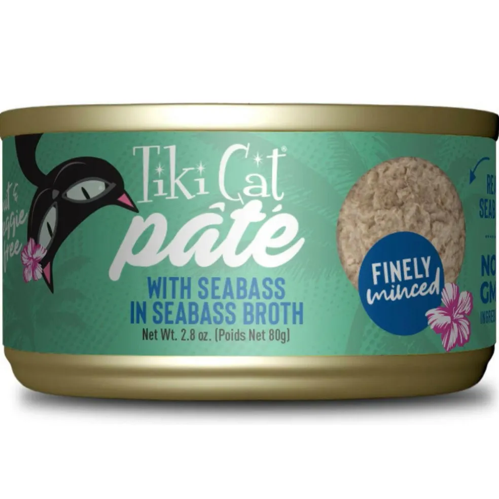 Tiki Cat Luau Seabass Pate Grain-Free Wet Food For Cats (2.8 oz x 12 cans)