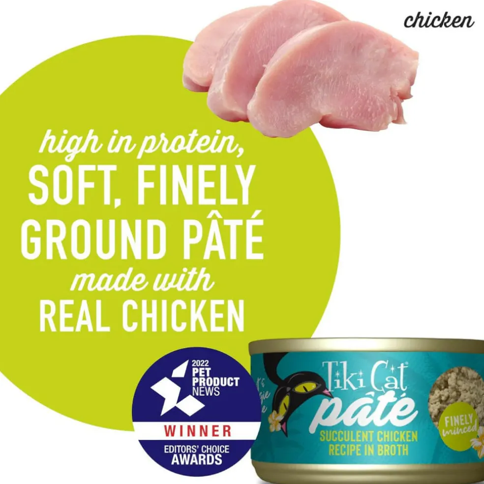 Tiki Cat Luau Succulent Chicken Pate Grain-Free Wet Food for Cats (2.8 oz x 12 cans)