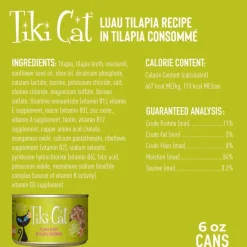 Tiki Cat Luau Tilapia in Tilapia Consomme Grain-Free Canned Food For Cats (6 oz x 8 cans)