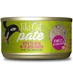Tiki Cat Luau Tilapia Pate Grain-Free Wet Food For Cats (2.8 oz x 12 cans)