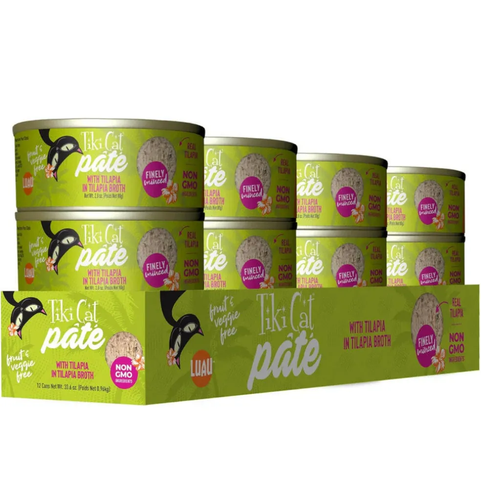 Tiki Cat Luau Tilapia Pate Grain-Free Wet Food For Cats (2.8 oz x 12 cans)