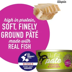 Tiki Cat Luau Tilapia Pate Grain-Free Wet Food For Cats (2.8 oz x 12 cans)