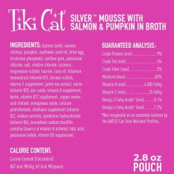 Tiki Cat Senior Salmon Velvet Mousse Grain-Free Wet Food For Senior Cats (2.8 oz x 12 pouches)