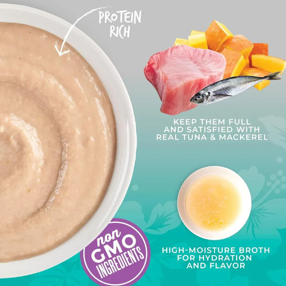 Tiki Cat Silver Mousse Tuna, Mackerel & Pumpkin Grain-Free Pate in Broth Wet Cat Food, 2.8-oz pouch, case of 12