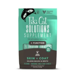 Tiki Cat Solutions Supplement Skin & Coat Salmon Recipe in Broth for Cats (0.28 oz x 20 Sachets)