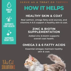 Tiki Cat Solutions Supplement Skin & Coat Salmon Recipe in Broth for Cats (0.28 oz x 20 Sachets)