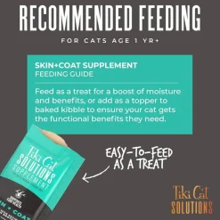 Tiki Cat Solutions Supplement Skin & Coat Salmon Recipe in Broth for Cats (0.28 oz x 20 Sachets)