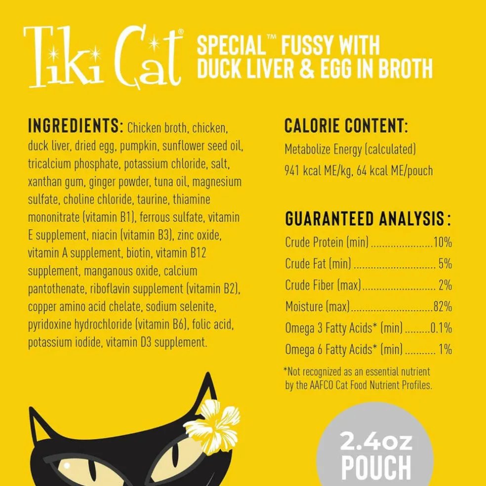Tiki Cat Special Mousse Fussy Duck & Egg Wet Food For Cats (2.4 oz x 12 pouches)