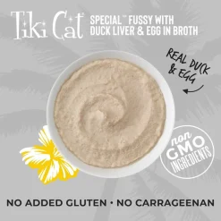 Tiki Cat Special Mousse Fussy Duck & Egg Wet Food For Cats (2.4 oz x 12 pouches)