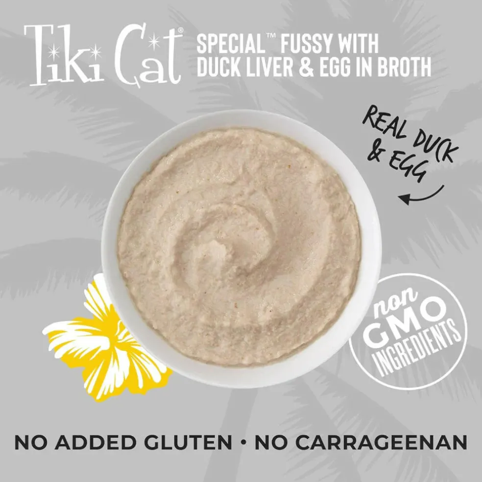 Tiki Cat Special Mousse Fussy Duck & Egg Wet Food For Cats (2.4 oz x 12 pouches)