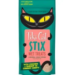 Tiki Cat Stix Chicken & Shrimp in Creamy Gravy Grain-Free Wet Treats For Cats (0.5 oz x 6 tubes)