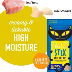 Tiki Cat Stix Tuna & Scallops in Creamy Gravy Grain-Free Wet Treat For Cat (0.5 oz x 6 tubes)
