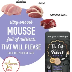 Tiki Cat Velvet Mousse Duck (2.8 oz x 12 pouches)