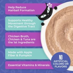 Tiki Cat Velvet Mousse Hairball Control Chicken & Tuna Recipe Wet Cat Food (2.8 oz x 12 pouches)