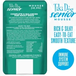 Tiki Dog Senior Mousse Grain-Free Chicken, Lamb & Pumpkin in Broth Wet Dog Food, 3.5-oz pouch, case of 12