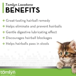 Tomlyn Laxatone Hairball Remedy Gel for Cats- Catnip Flavor (4.25 oz)