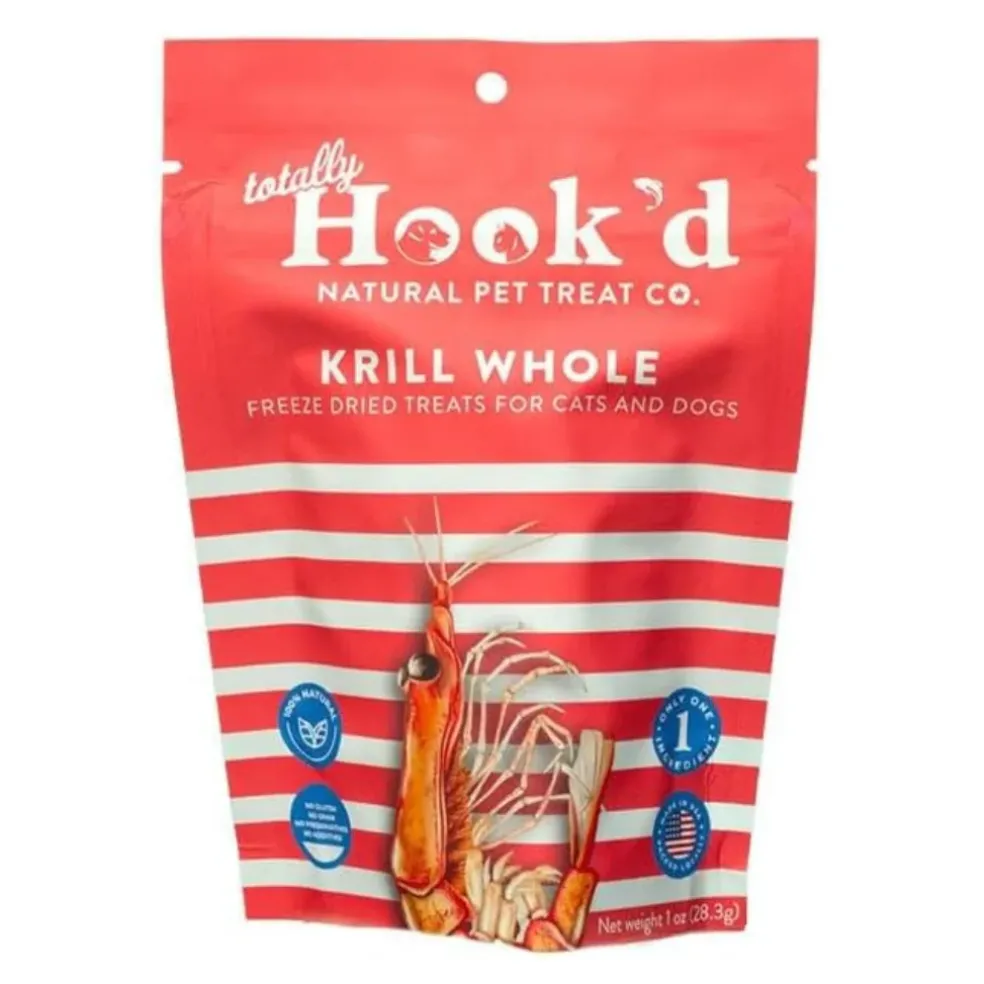 Totally Hook'd Freeze-Dried Whole Krill Dog & Cat Treats (1 oz)