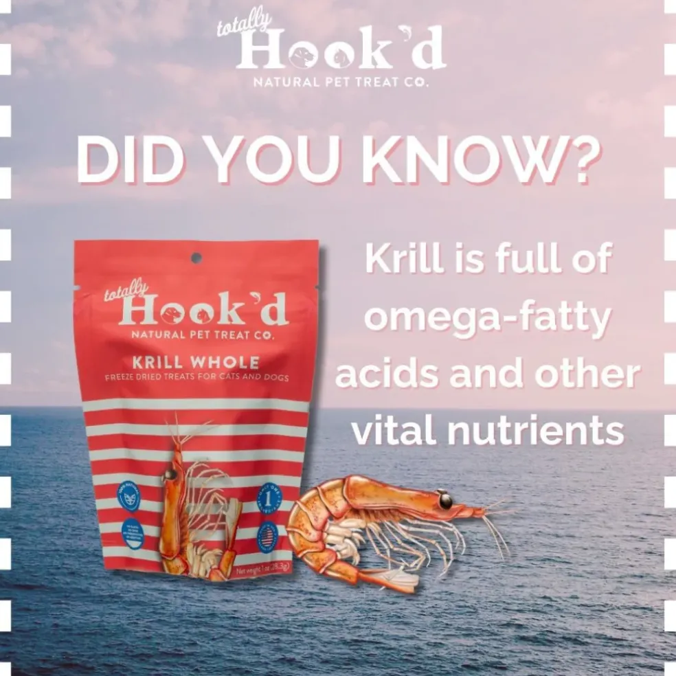 Totally Hook'd Freeze-Dried Whole Krill Dog & Cat Treats (1 oz)