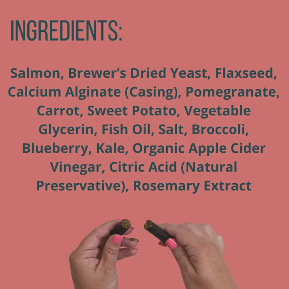 Treat Collective Salmon + Pomegranate & Sweet Potato Dog Jerky Sticks (16 pack)