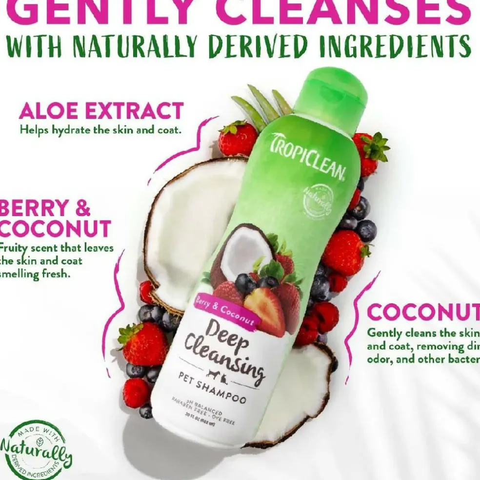 Tropiclean Coconut & Berry Deep Cleansing Shampoo For Pets