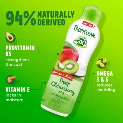TropiClean EnduraScent Mango Kiwi Shampoo for Dogs & Cats (20 oz)