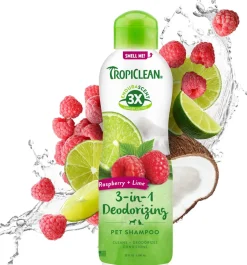 TropiClean EnduraScent Raspberry Lime Deodorizing Shampoo for Dogs & Cats (20 oz)
