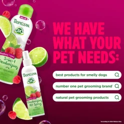 TropiClean EnduraScent Raspberry Lime Deodorizing Shampoo for Dogs & Cats (20 oz)