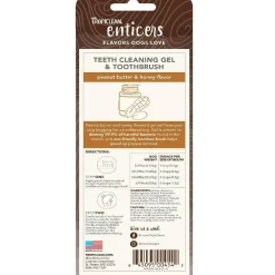 TropiClean Enticers Cleaning Gel & Toothbrush Peanut Butter Honey Flavor, 2-oz