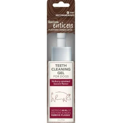TropiClean Enticers Dental Cleaning Gel Hickory Bacon Dog (2 oz)