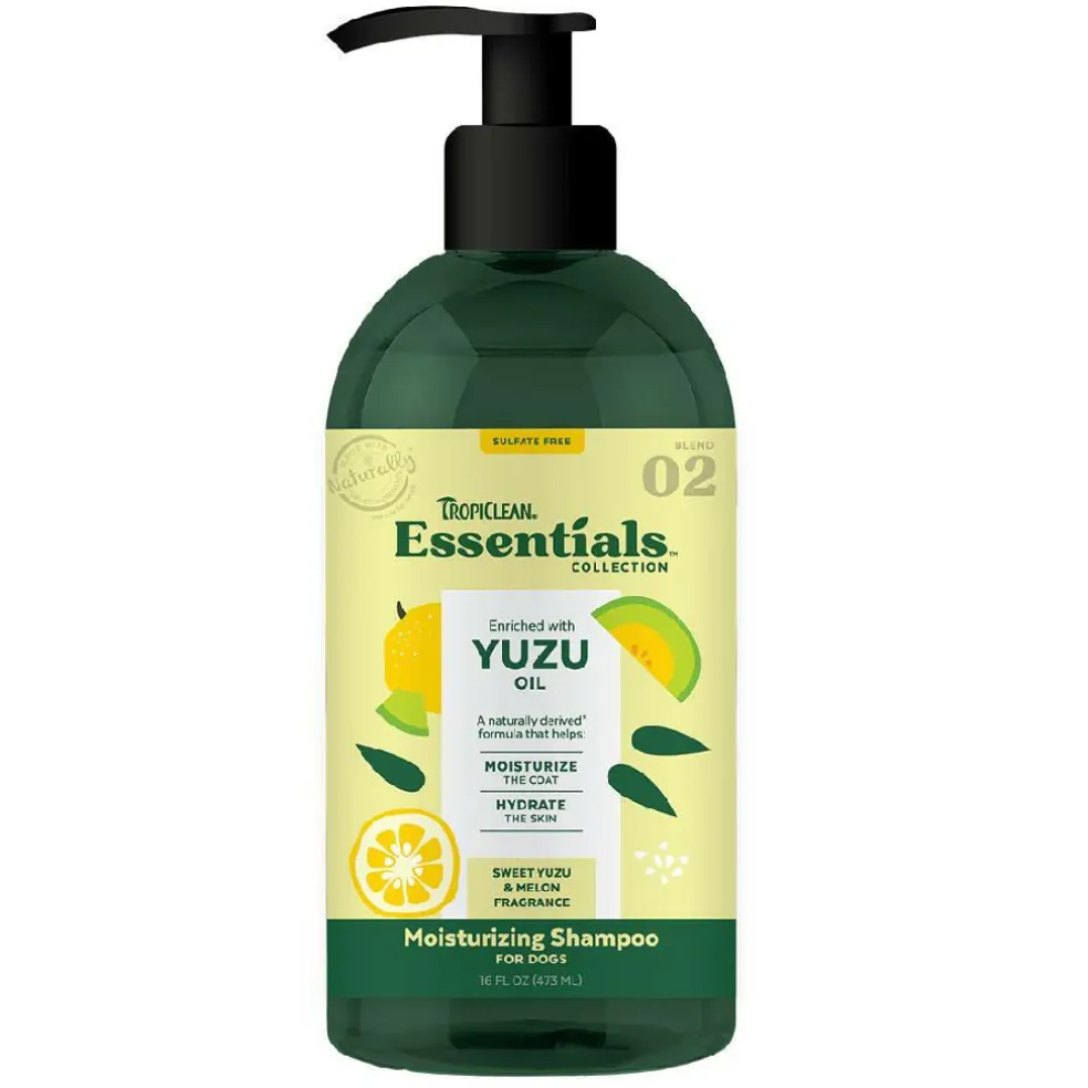 TropiClean Essentials Yuzu Fruit Moisturizing Shampoo for Dogs (16 oz)